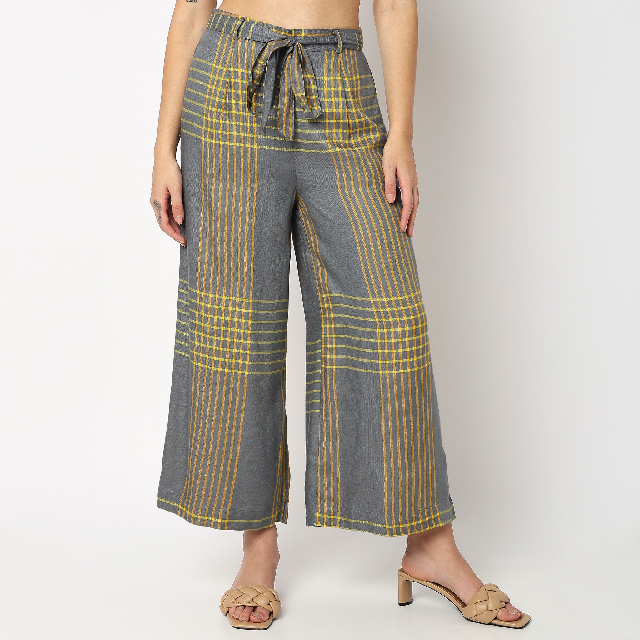 Polyester Women Stripe Palazzo Pant at Rs 99 in Ghaziabad | ID:  2852689768555
